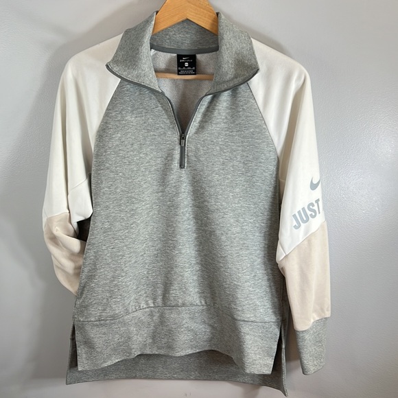 Nike Tops - Nike 1/4 Zip Colour Block Sweatshirt High Low Hem and Pockets Size XS